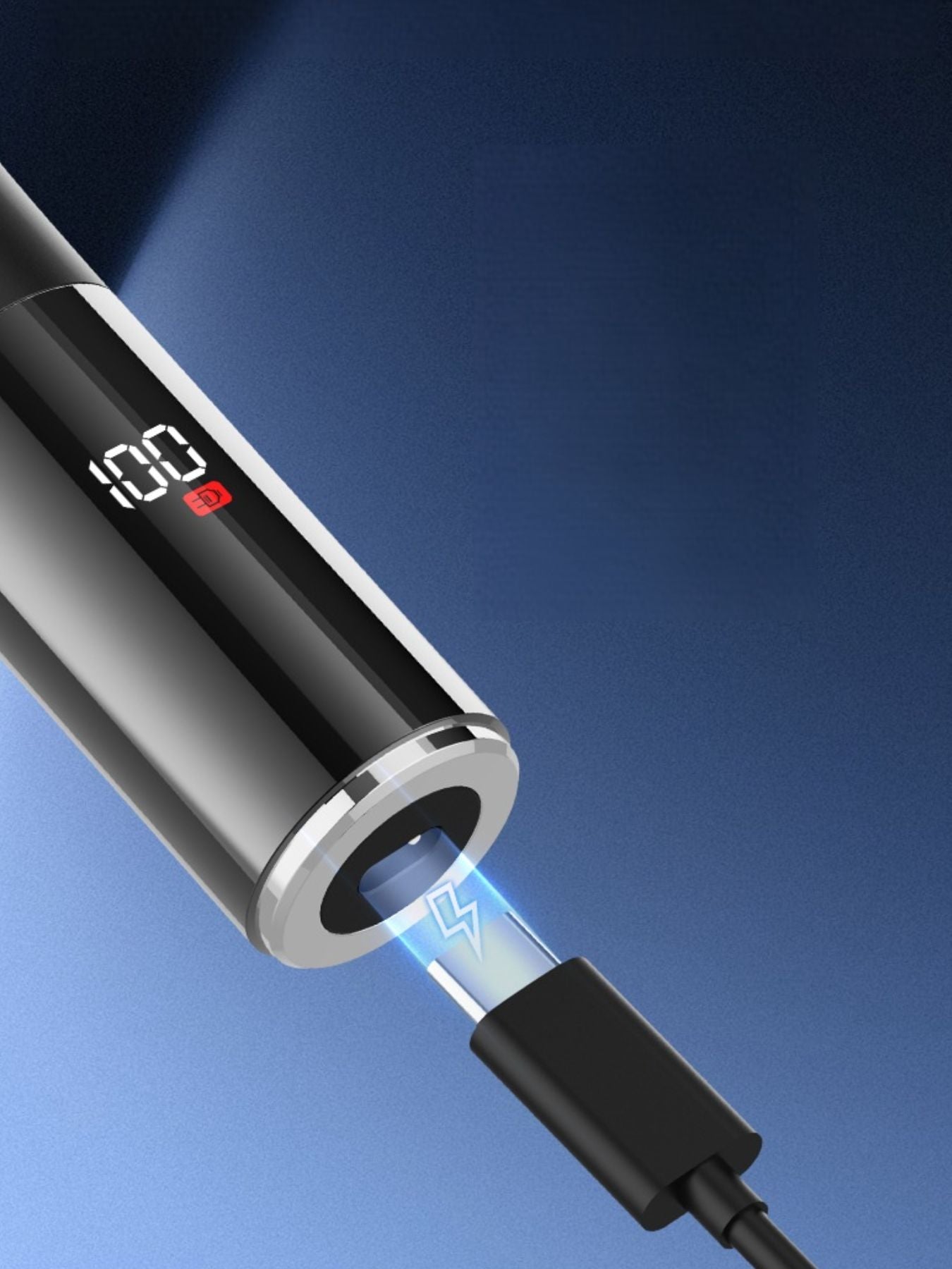 Black rechargeable hair clipper from Trendsi with adjustable blades and ergonomic design for easy hair trimming.