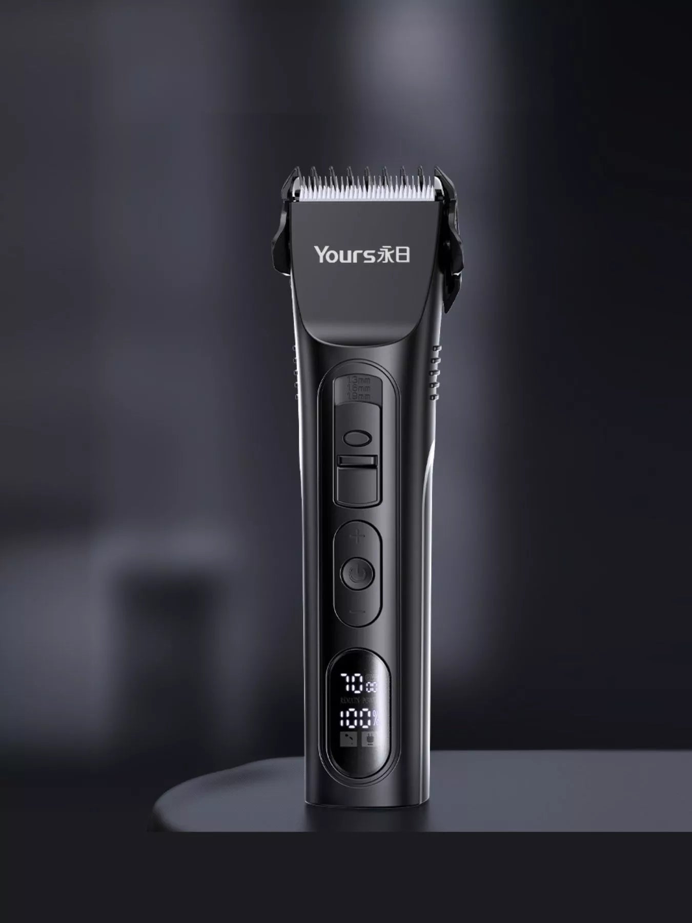 Black rechargeable hair clipper from Trendsi with adjustable blades and ergonomic design for easy grooming.