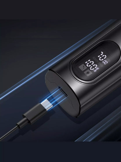 Black rechargeable hair clipper by Trendsi with ergonomic design and adjustable blades for precise grooming.