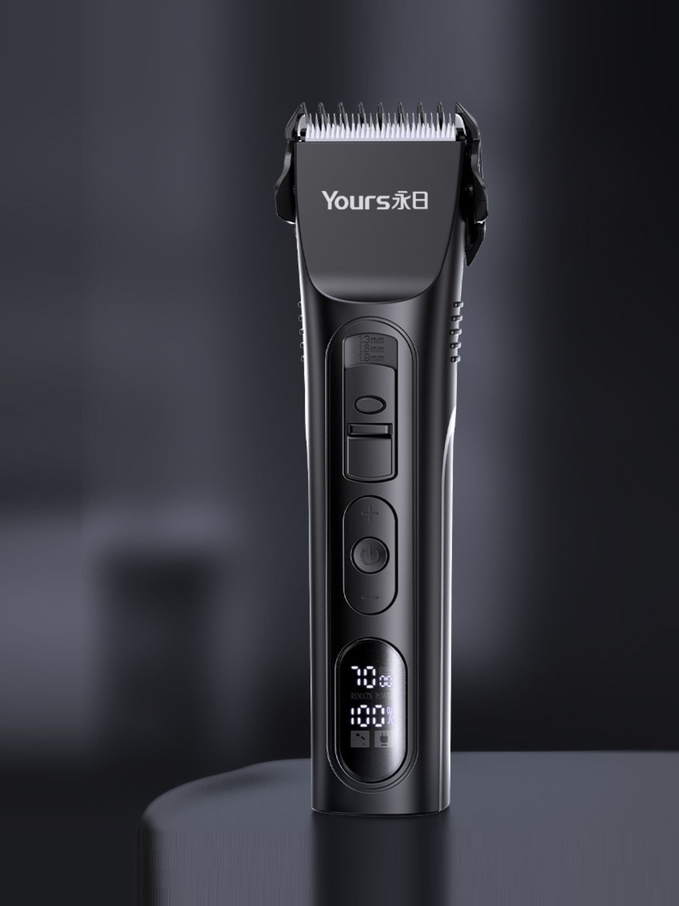 Black rechargeable hair clipper by Trendsi with adjustable blades and ergonomic design for easy grooming.