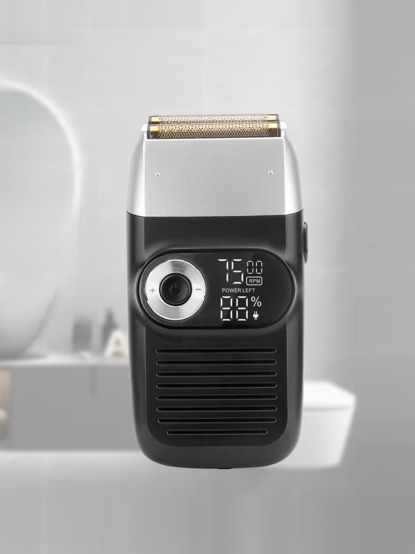 Black rechargeable hair clipper from Trendsi with a sleek design, ideal for hair grooming and styling.