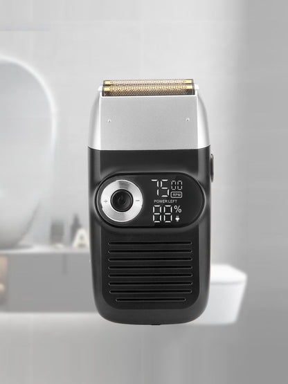 Black rechargeable hair clipper from Trendsi with a sleek design, ideal for hair grooming and styling.