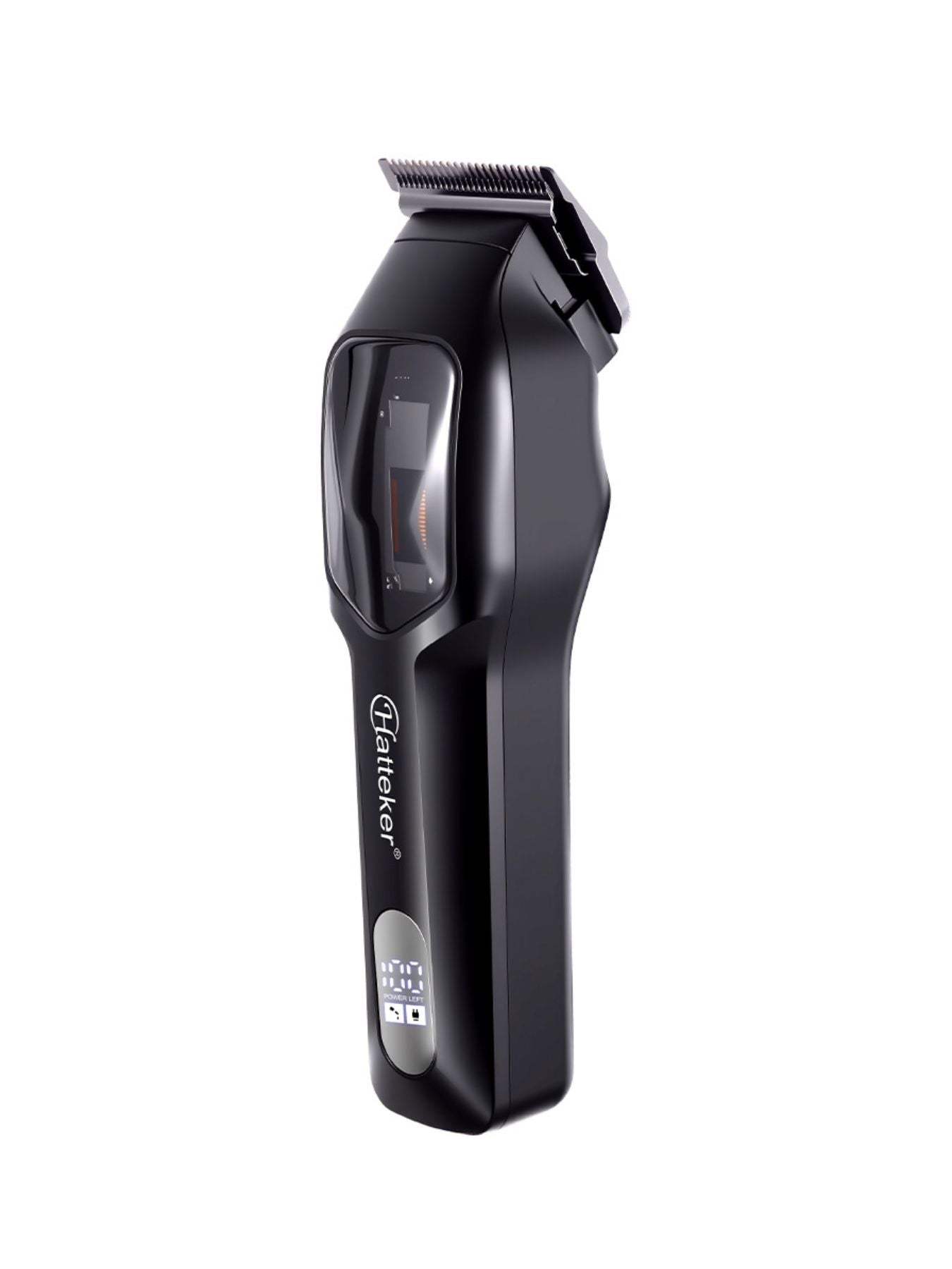 Black rechargeable hair clipper by Trendsi with adjustable blades and ergonomic design for precise hair trimming.