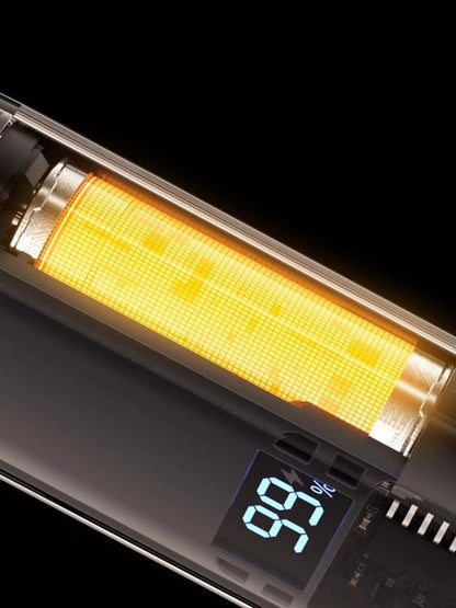 Black rechargeable LED display nose hair trimmer by Trendsi, showing the compact device with LED indicator and trimming attachments.