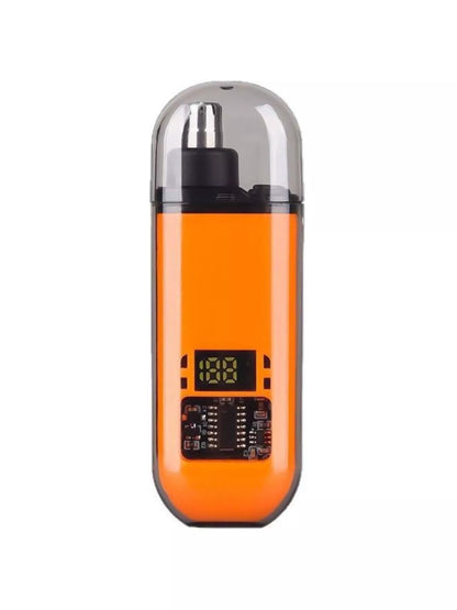 Black rechargeable LED display nose hair trimmer by Trendsi, featuring compact design and precise trimming blades.