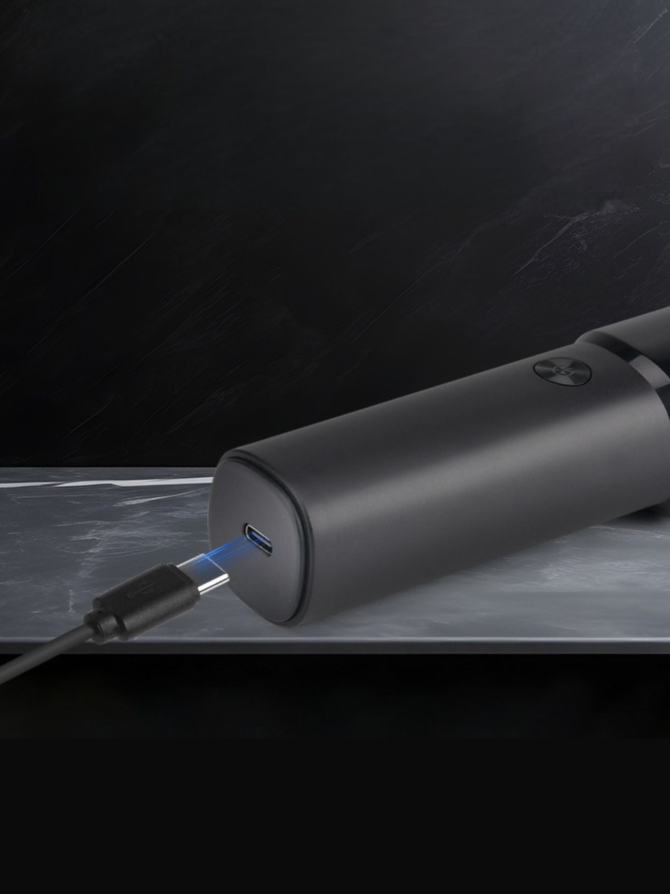 Black Trendsi rechargeable rotary shaver with multiple rotary blades and ergonomic handle for a close, comfortable shave.