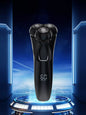 Black rechargeable rotary shaver by Trendsi with a sleek design, suitable for a close and comfortable shave.