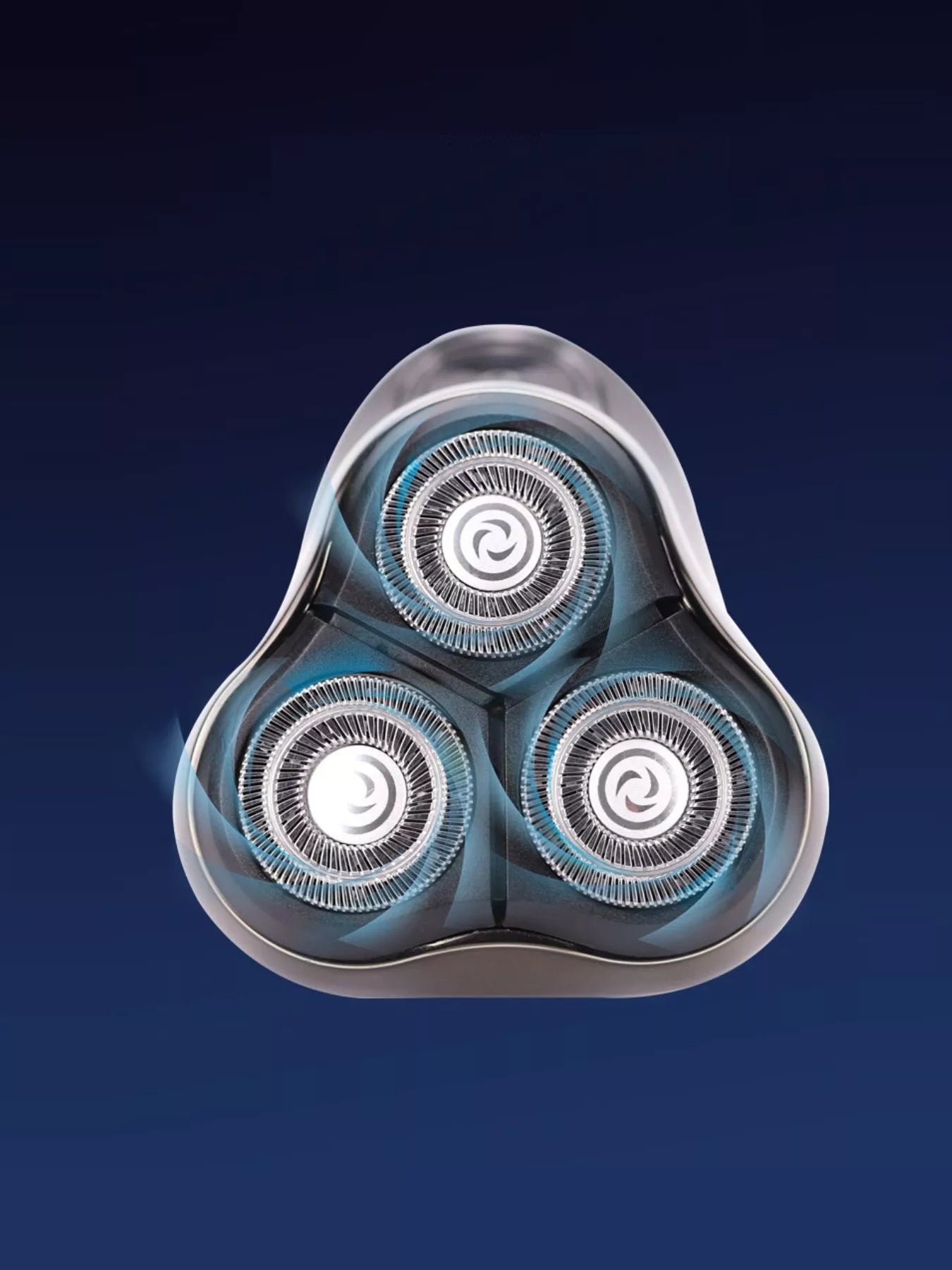 Black rechargeable rotary shaver from Trendsi with a sleek design, featuring multiple rotary blades for close, comfortable shaving.