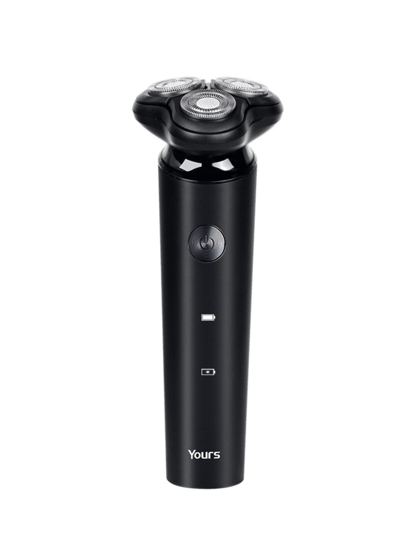 Black Trendsi rotary electric shaver with a sleek design, featuring multiple rotary blades for a close, comfortable shave.