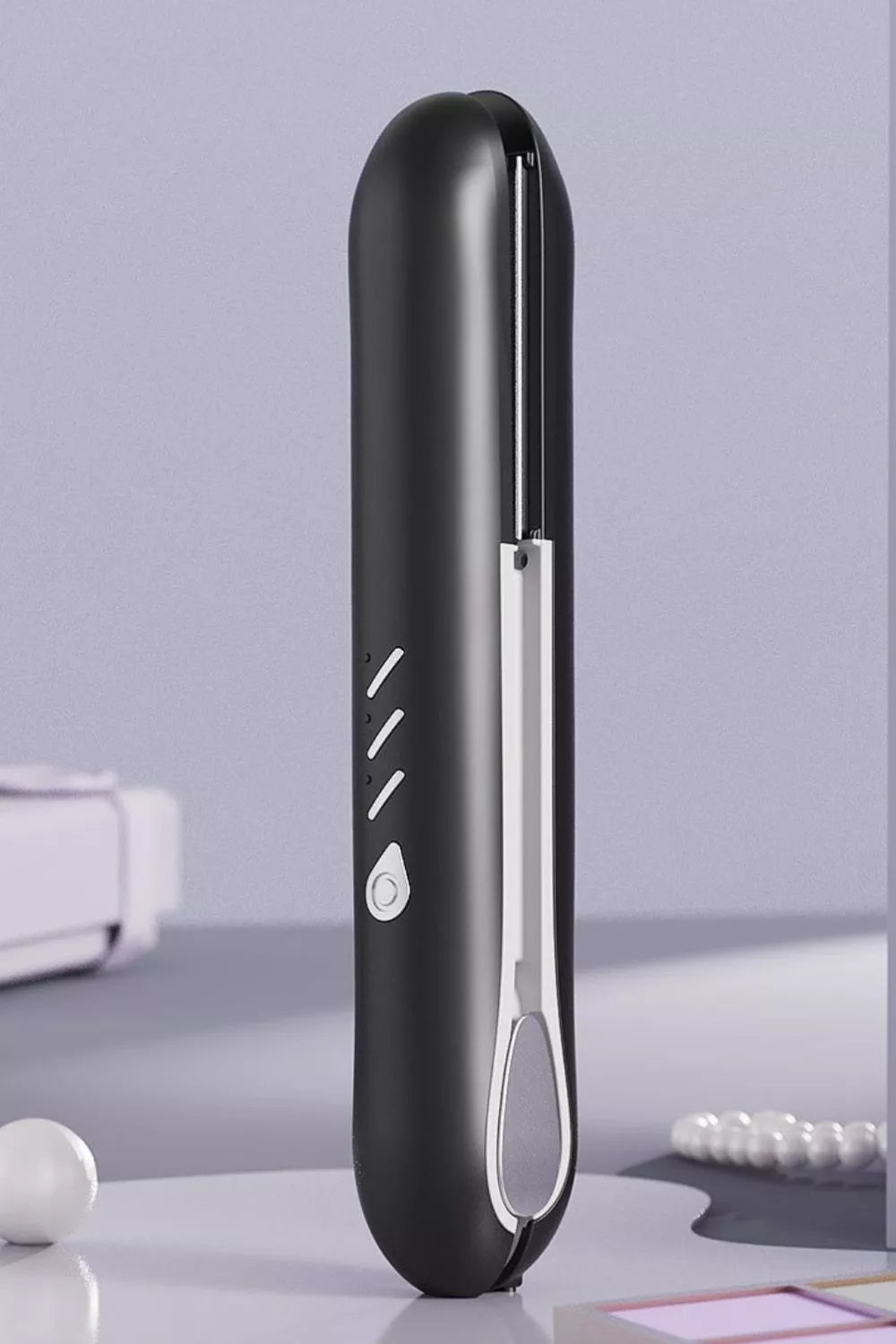 Black Trendsi temperature control hair straightener with adjustable heat settings and sleek design.