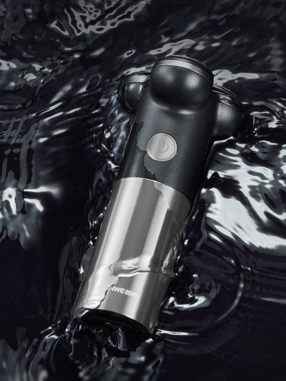 Black Trendsi triple-blade rotary electric shaver with a sleek design and ergonomic handle for a smooth shave.