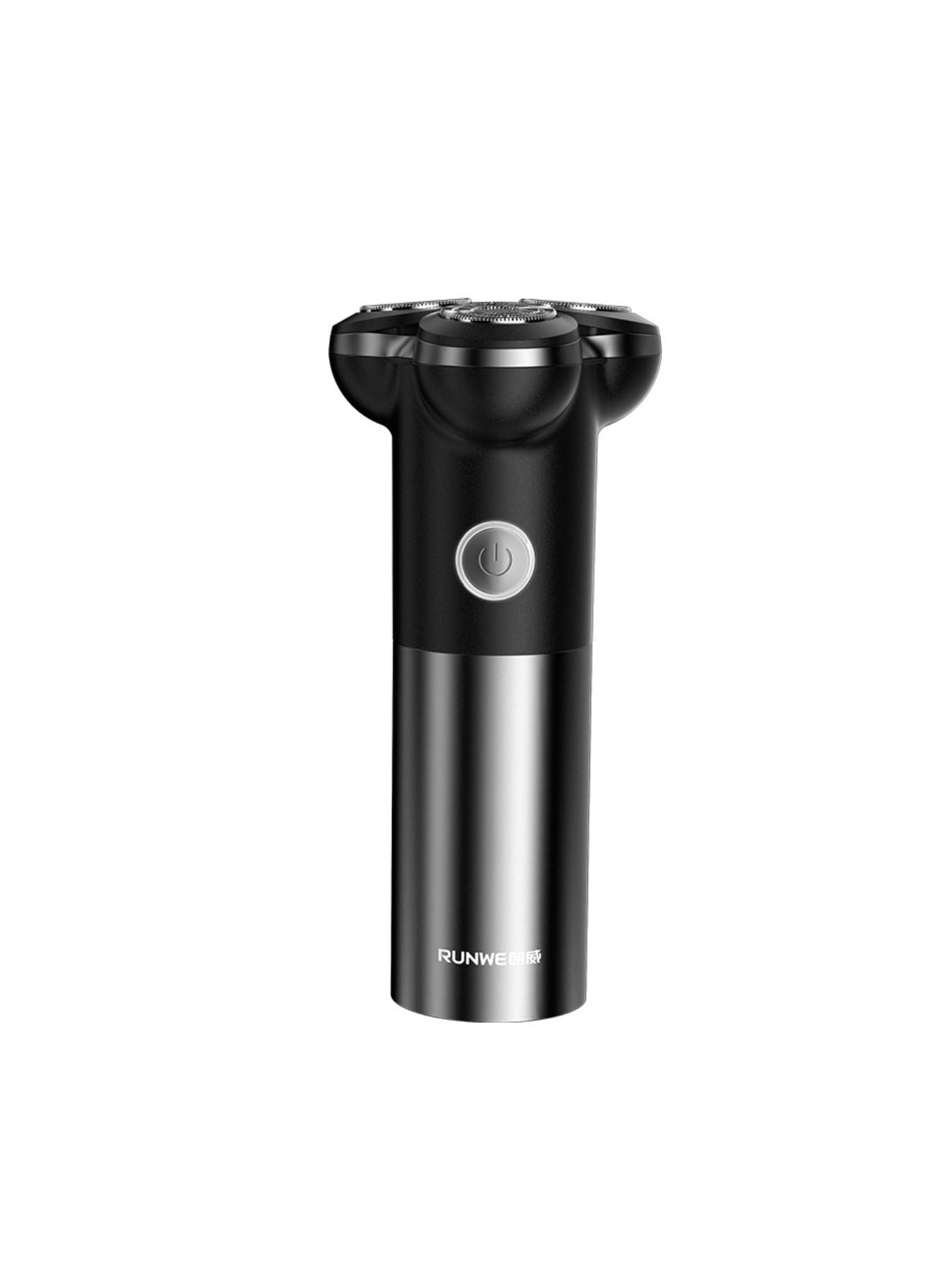 Black Trendsi triple-blade rotary electric shaver with three rotating blades and ergonomic handle for a close, comfortable shave.