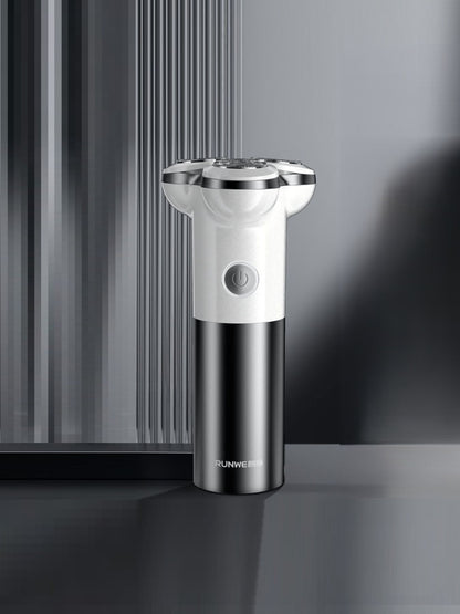 Black Trendsi triple-blade rotary electric shaver with a sleek design and ergonomic handle for a close, comfortable shave.
