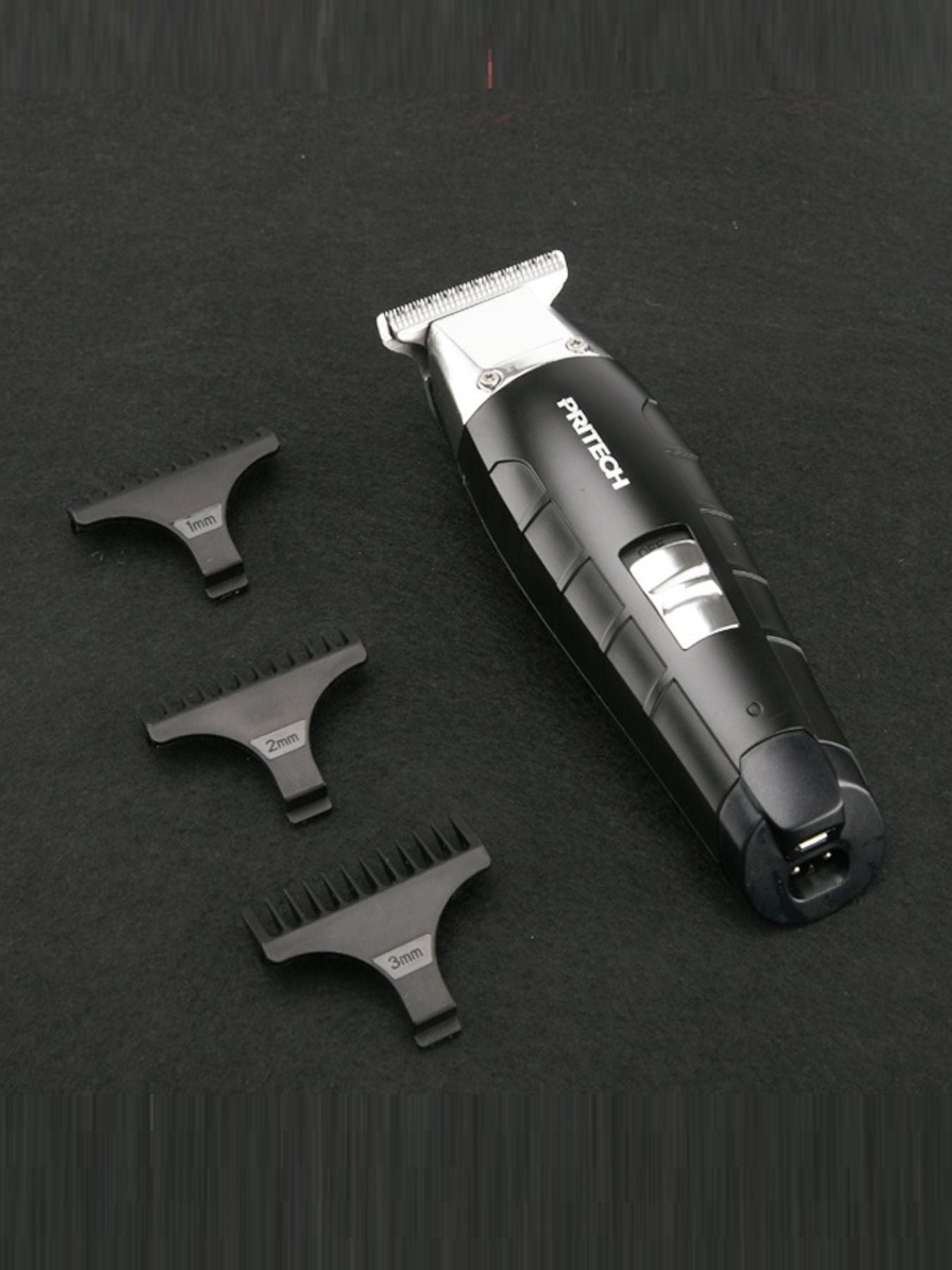 Black waterproof cordless hair clipper by Trendsi, showing a sleek, compact design ideal for easy, versatile grooming.