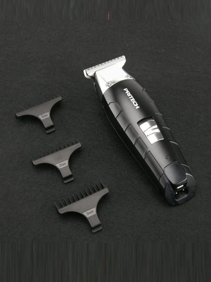 Black waterproof cordless hair clipper by Trendsi, showing a sleek, compact design ideal for easy, versatile grooming.