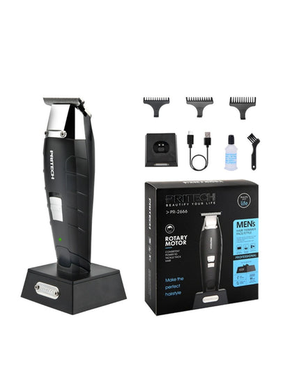 Black waterproof cordless hair clipper by Trendsi, featuring a sleek design and ergonomic grip for easy hair trimming.