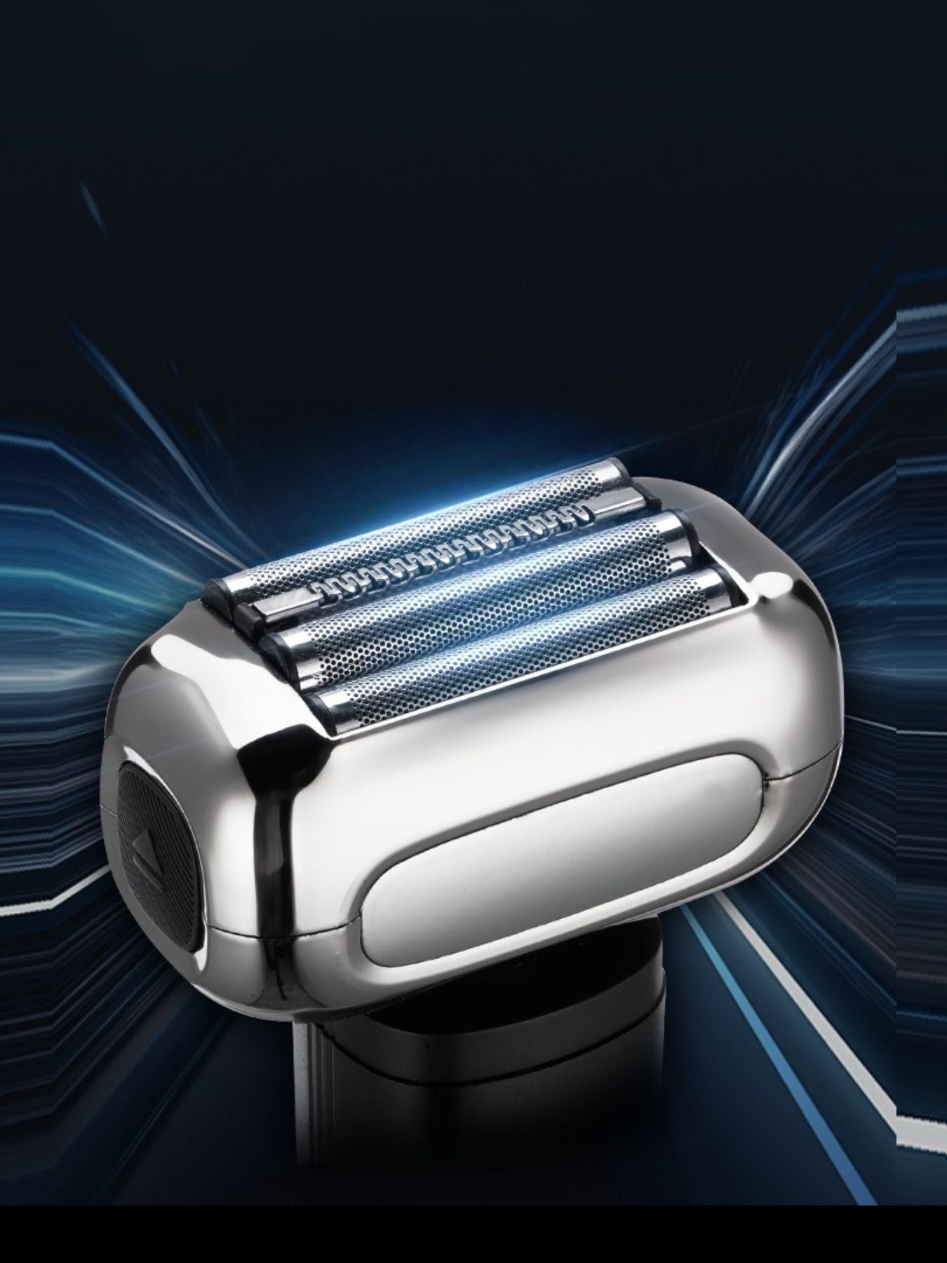 Black waterproof electric foil shaver with LED display from Trendsi, featuring a sleek design and one-size-fits-all comfort.