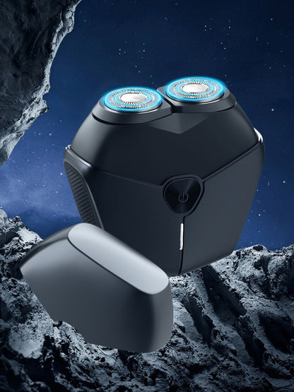 Black waterproof electric shaver by Trendsi with a sleek design, shown with its shaver head and ergonomic handle.