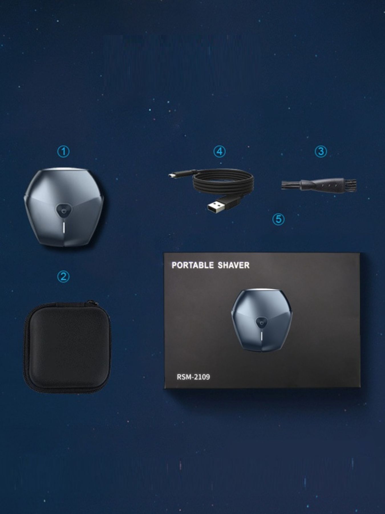 Black waterproof electric shaver by Trendsi with a sleek design, suitable for wet and dry use.