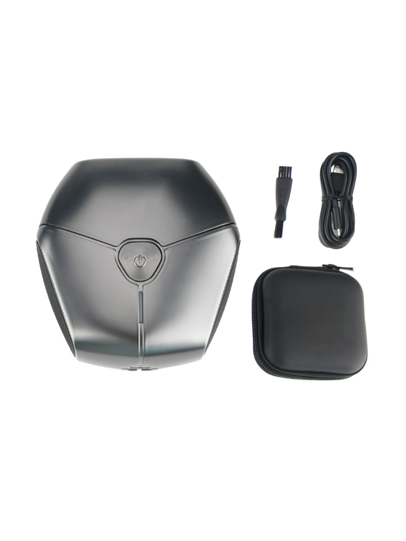 Black waterproof electric shaver from Trendsi with a sleek design, suitable for wet and dry shaving.