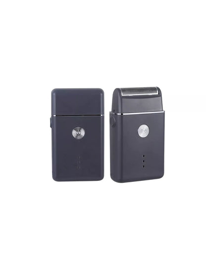 Black and orange portable mini shaver by Trendsi, compact and lightweight for easy grooming on the go.