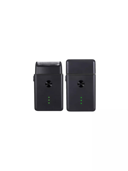 Black and orange portable mini shaver by Trendsi with a compact design, ideal for quick grooming on the go.