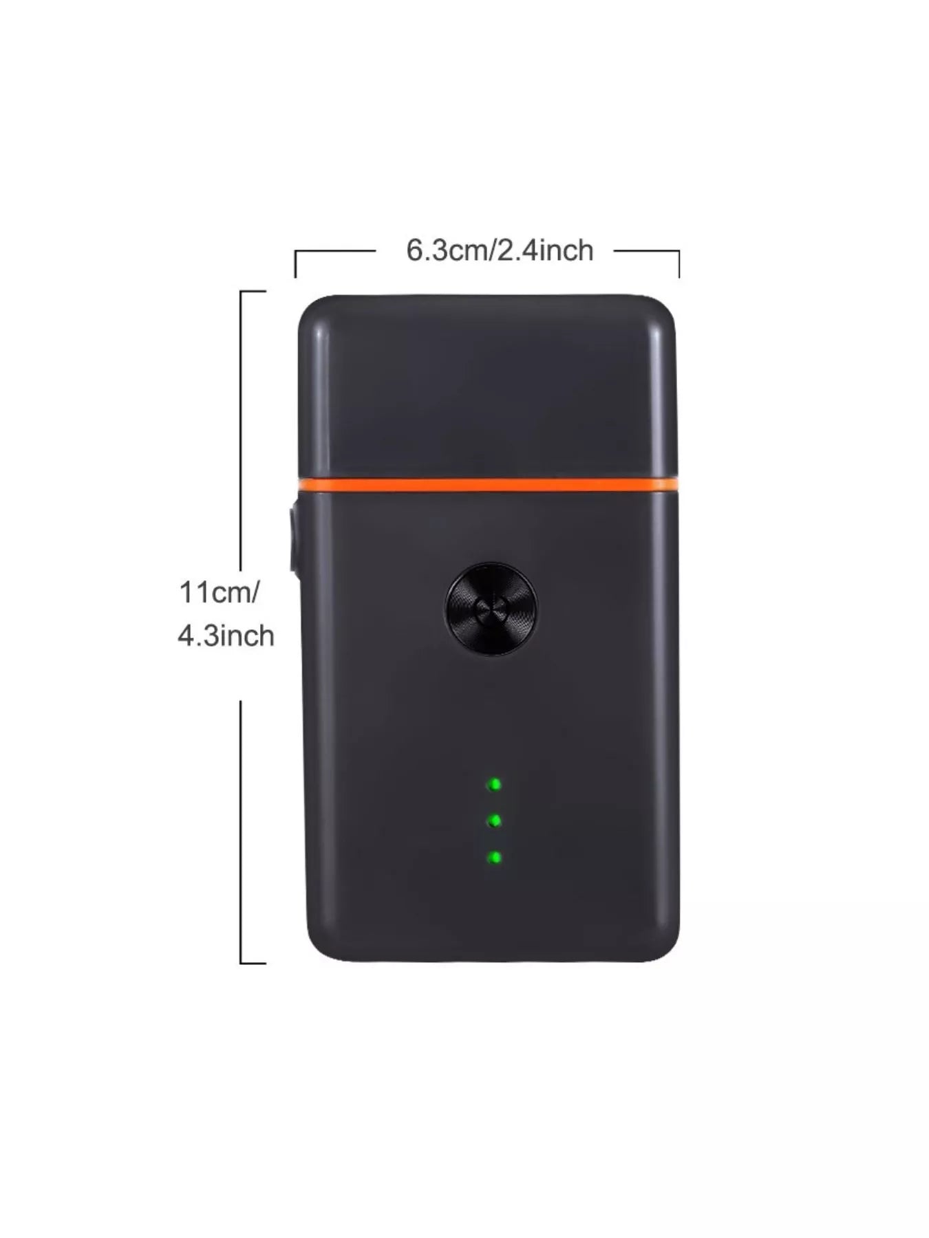 Black and orange portable mini shaver by Trendsi with a compact design, perfect for quick grooming on the go.