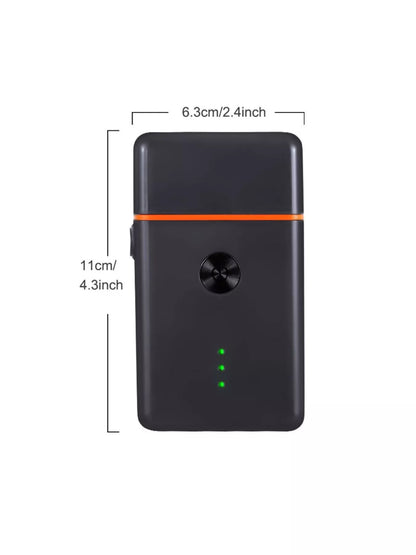 Black and orange portable mini shaver by Trendsi with a compact design, perfect for quick grooming on the go.
