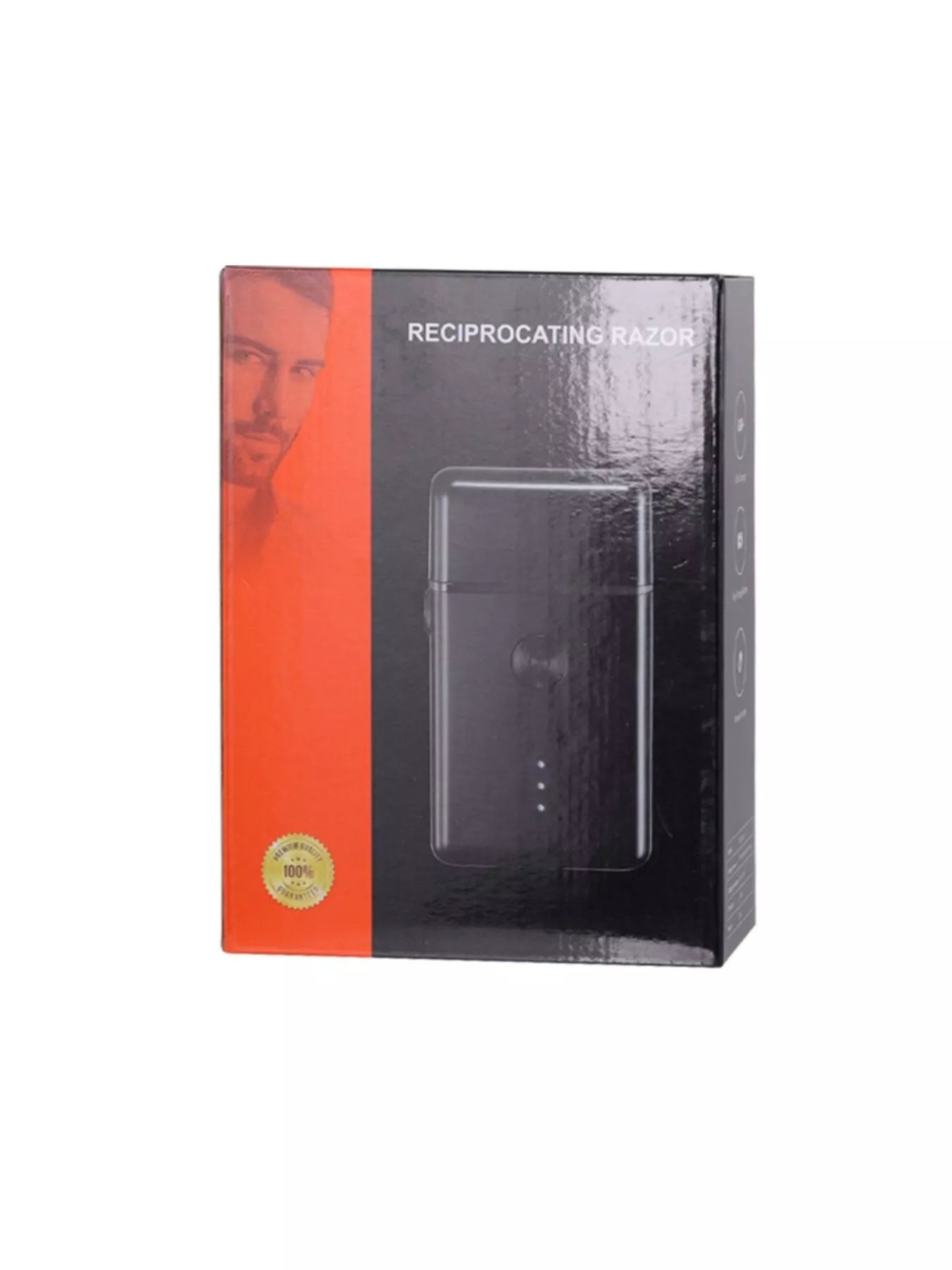Black and orange portable mini shaver by Trendsi, compact design ideal for quick grooming on the go.