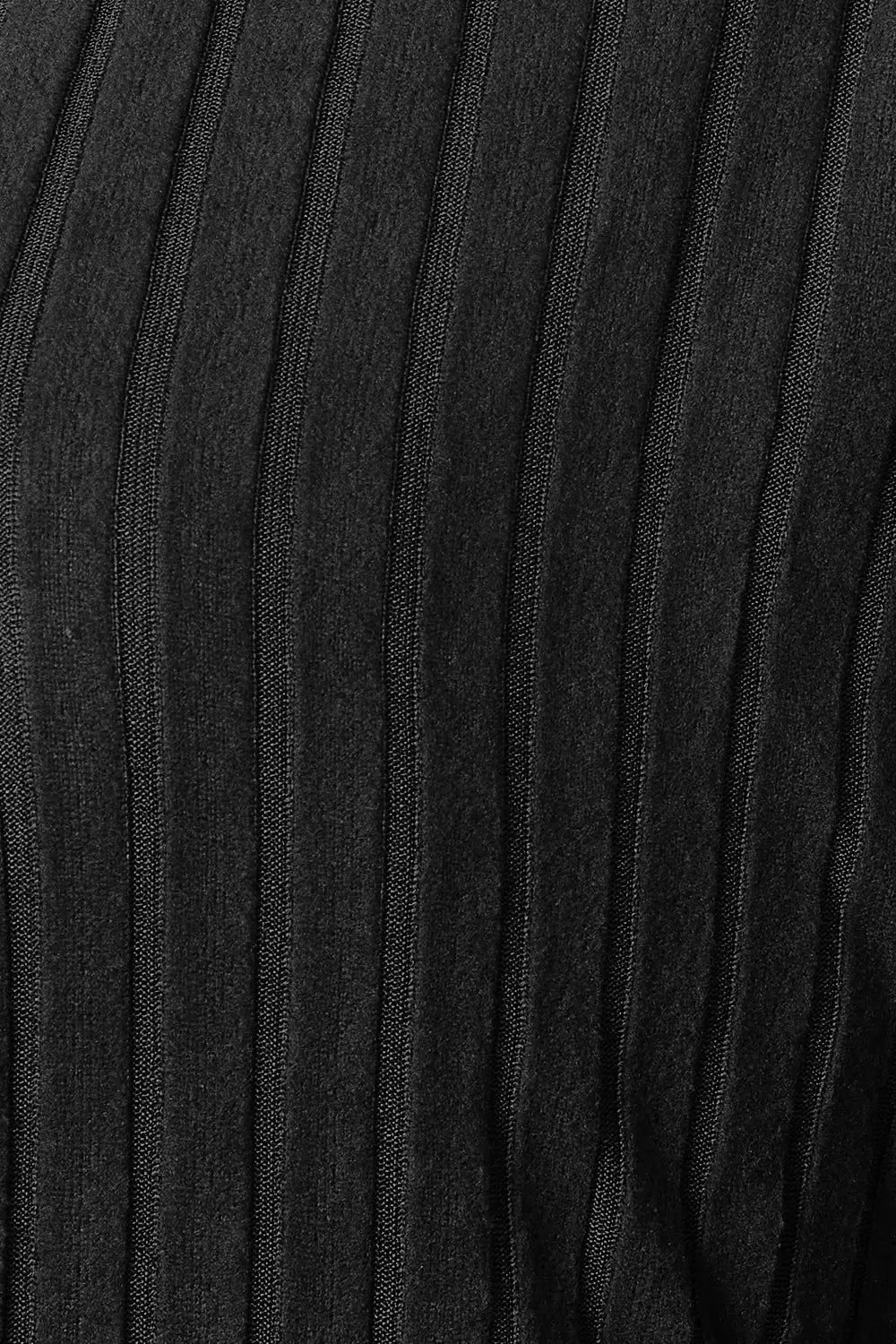 Black Trendsi Basic Bae full-size ribbed cocoon cardigan hanging on a clothing rack with a relaxed fit and textured ribbed design.