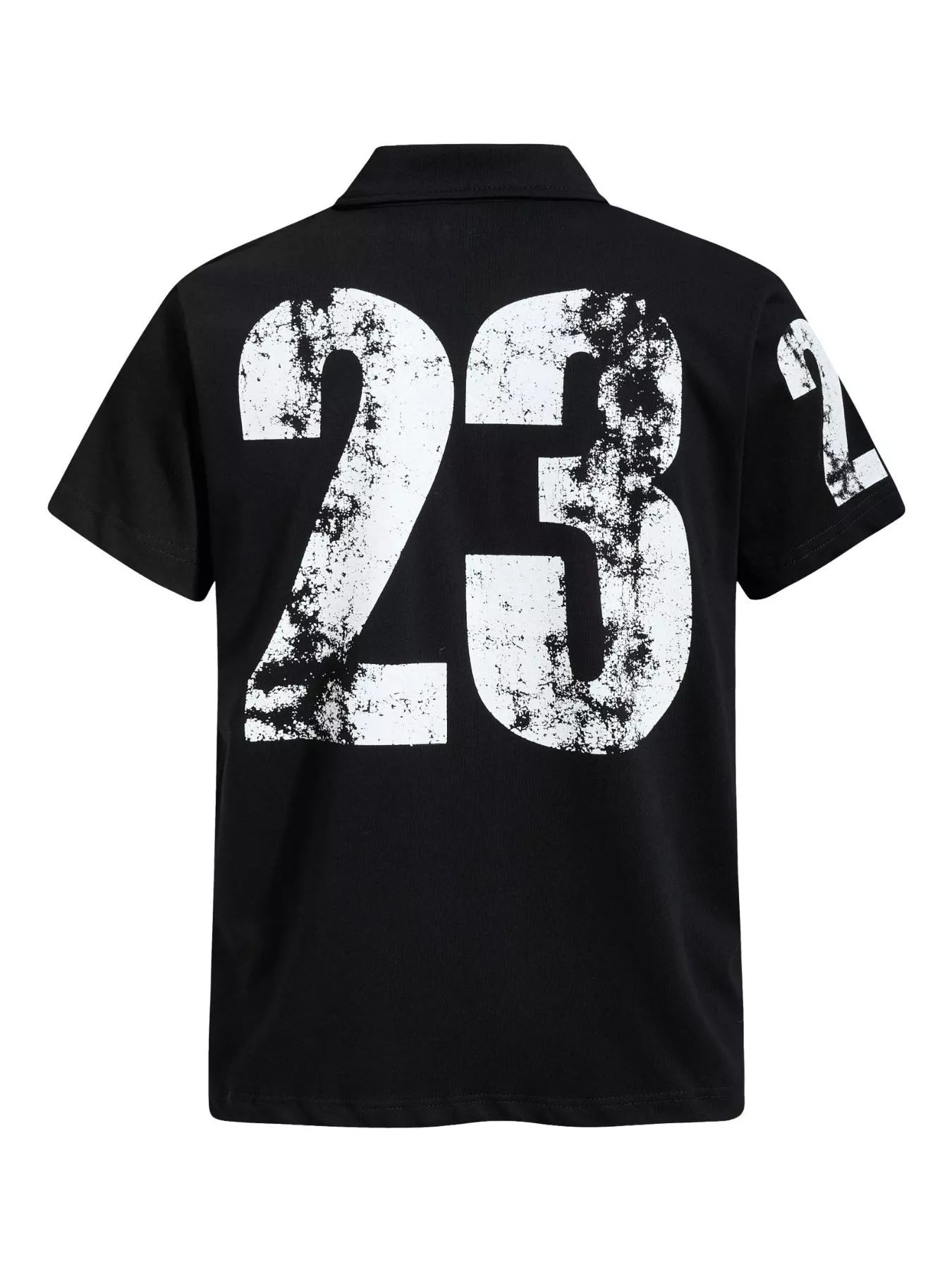 Men's black classic embroidered short sleeve polo shirt by Trendsi, featuring a collared design and embroidered details.