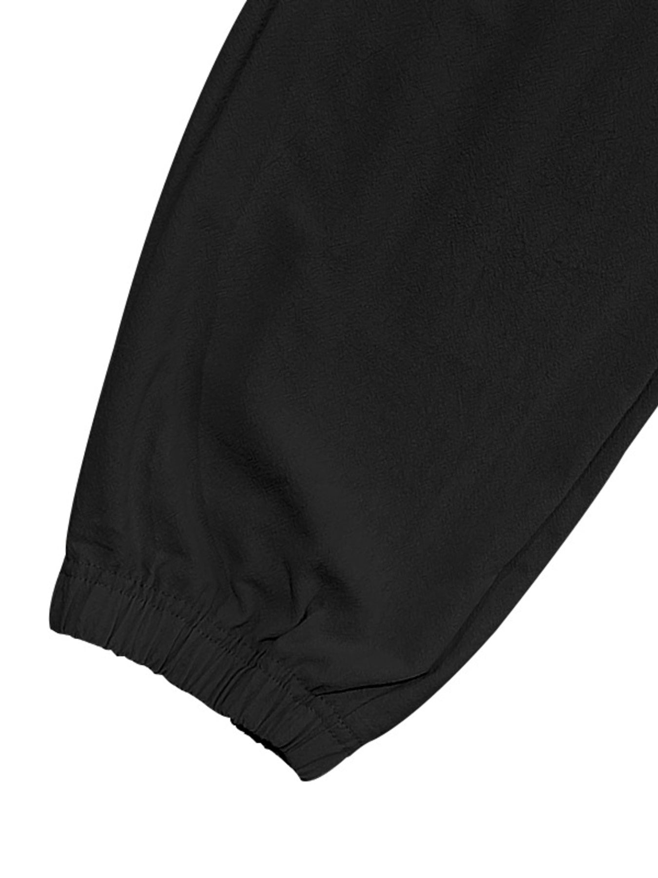 Men's full size casual cargo pants by Trendsi in black with drawstring waist, comfortable plus size men's fashion.