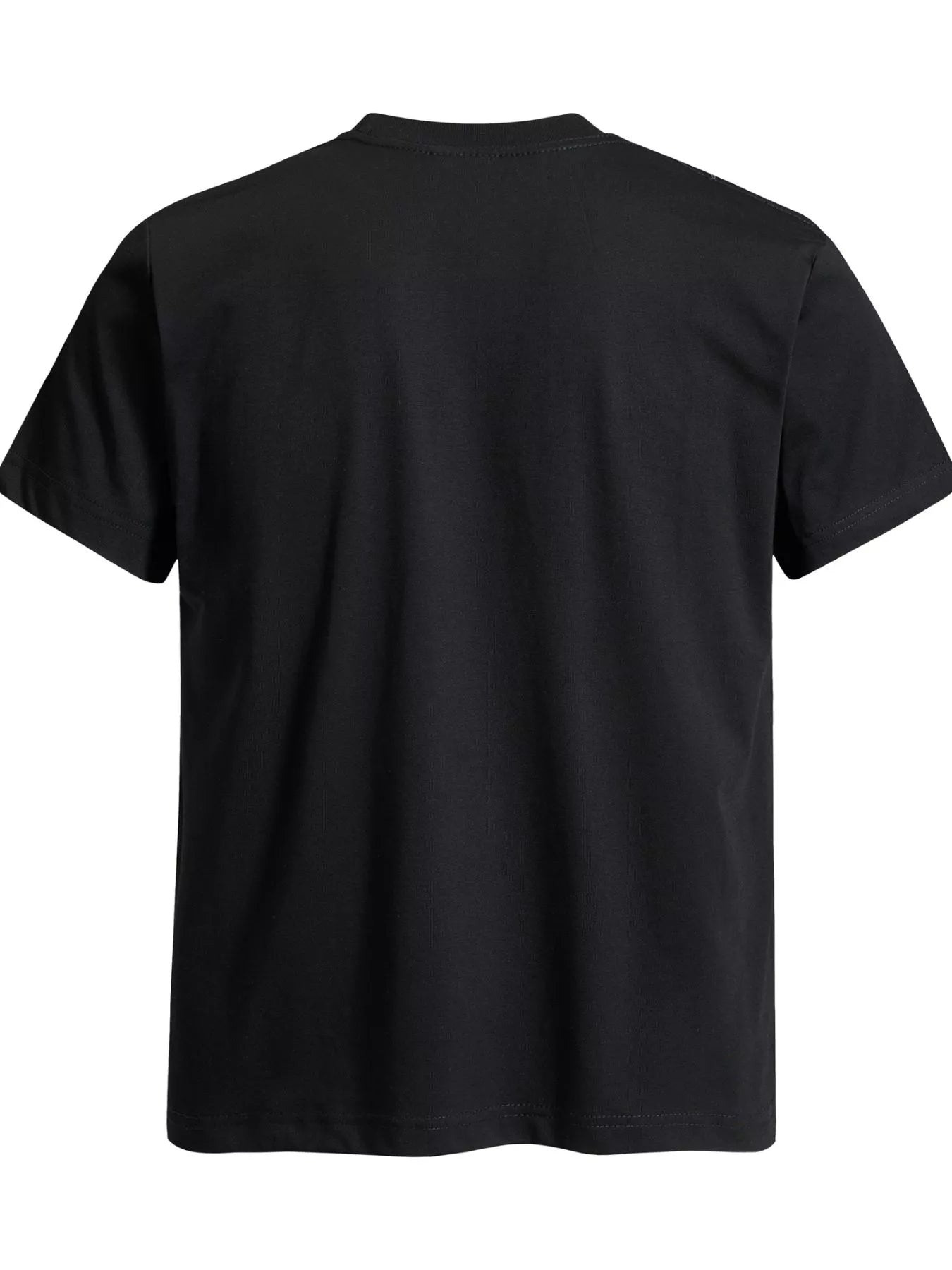 Men's black The Rolling Stones tongue graphic T-shirt by Trendsi featuring bold band logo on front.