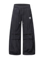 Men's black wide-leg cargo pants by Trendsi, featuring multiple pockets and relaxed fit, displayed on a neutral background.
