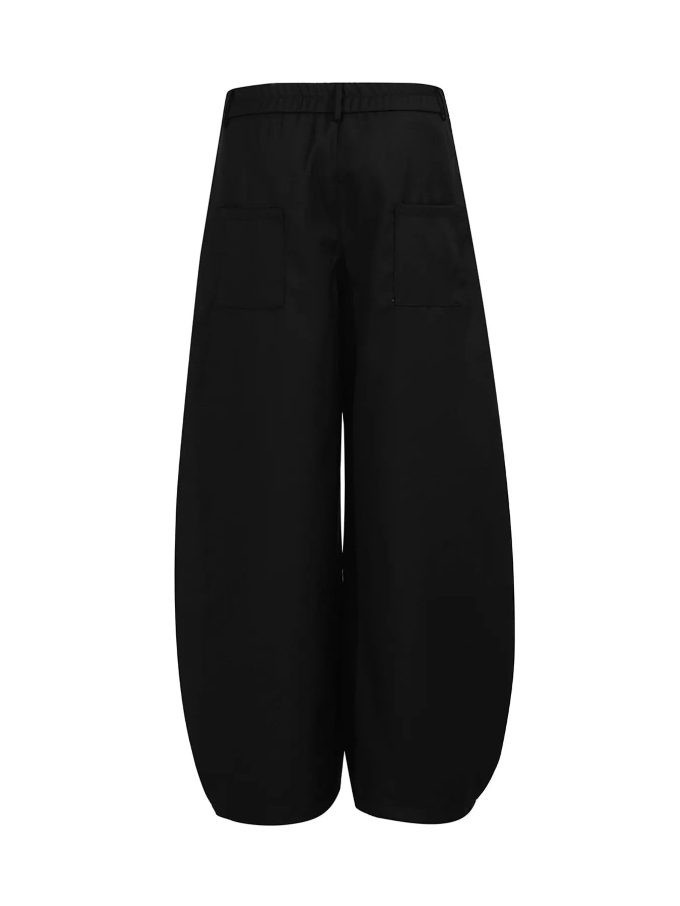 Men's black wide leg pants with pleated front from Trendsi, featuring a comfortable relaxed fit and stylish design.
