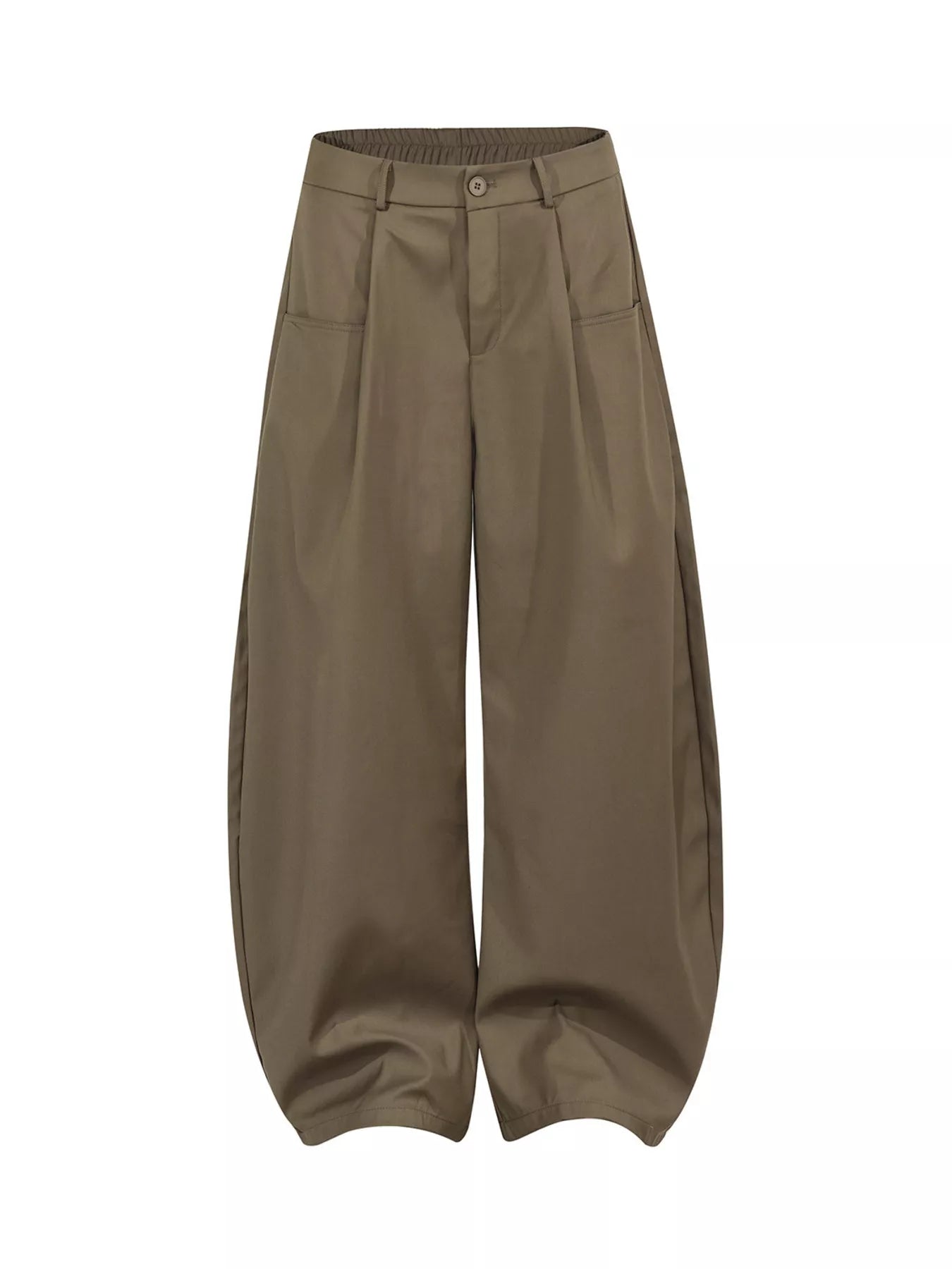Black men's wide leg pants with pleated front by Trendsi, shown on a model, showcasing the relaxed fit and stylish design.