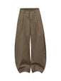 Black men's wide leg pants with pleated front by Trendsi, shown on a model, showcasing the relaxed fit and stylish design.