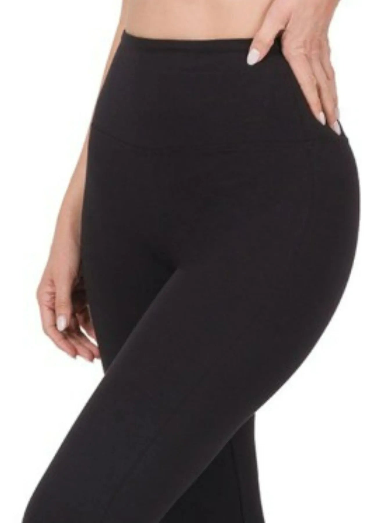 Black Zenana wide waistband yoga flare pants with a comfortable fit and stylish flare design, perfect for active or casual wear.