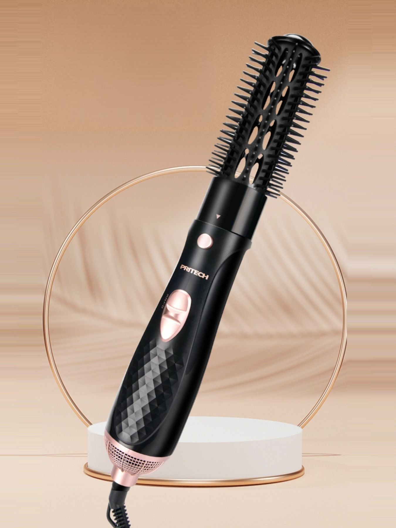 Black Trendsi fast heating curling iron with UK plug, showing the barrel and handle for quick, easy styling.