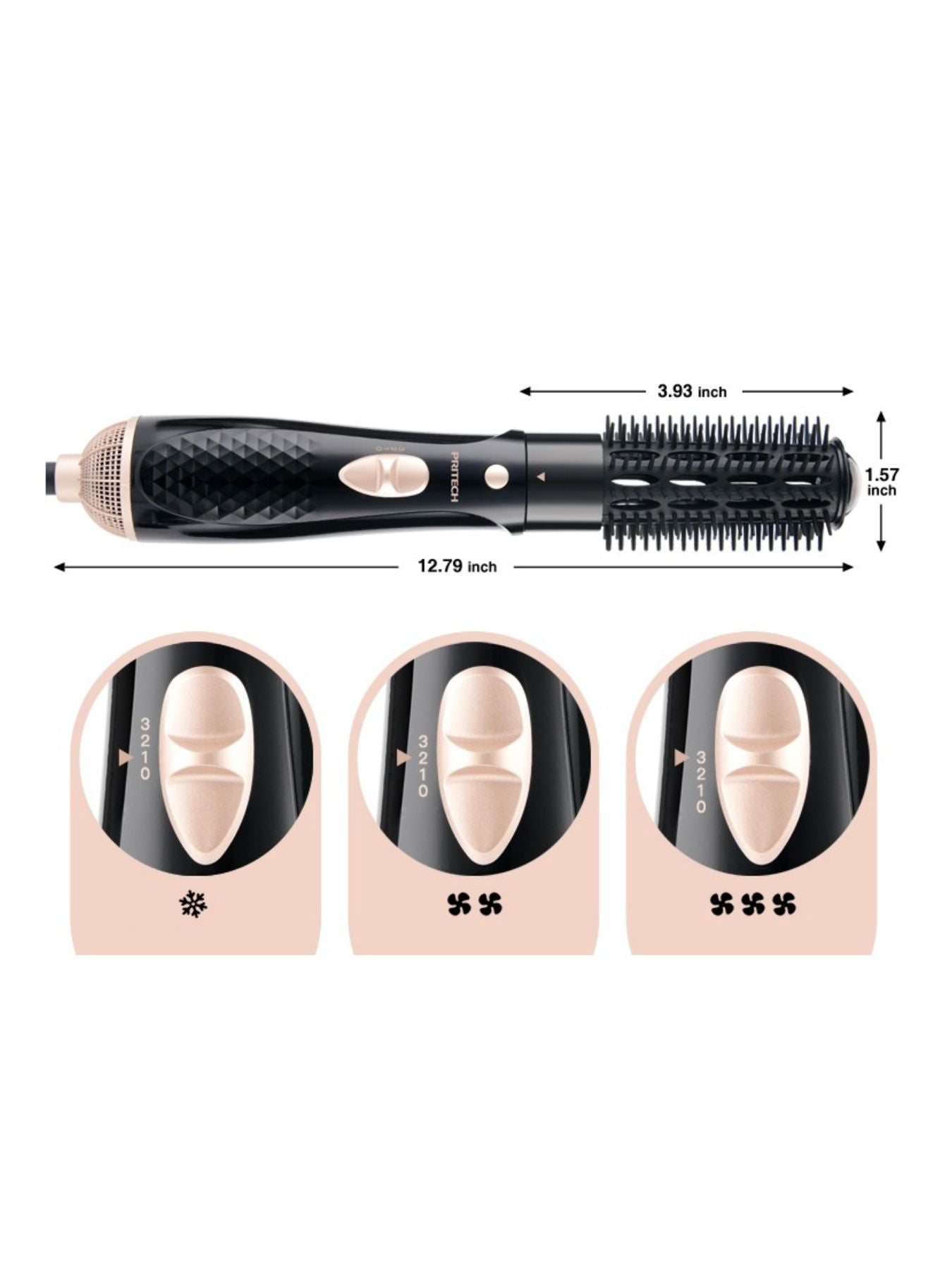 Black Trendsi fast heating curling iron with UK plug, showing the barrel and handle for quick styling.