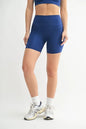 Blue MONO B Venice Cloud Light Sculpt Biker Shorts by Trendsi, featuring a comfortable fit and stylish design.