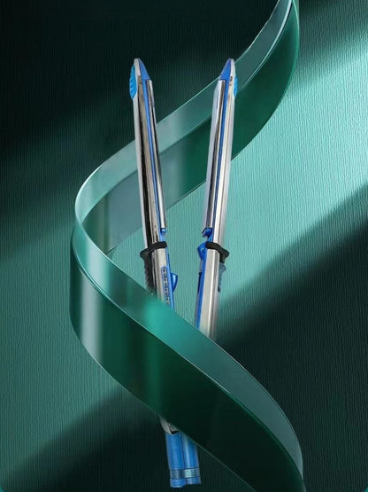 Trendsi blue European plug fast heating hair straightener with ceramic plates for sleek, straight hair styling.