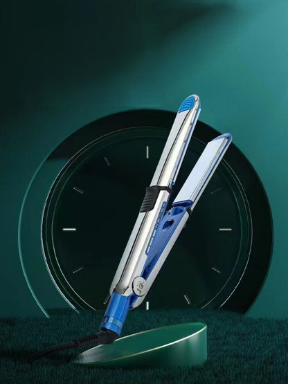 Blue Trendsi fast heating hair straightener with European plug, sleek design for quick styling.