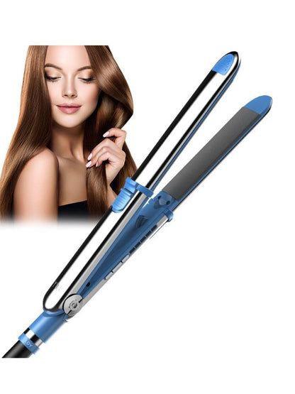 Blue Trendsi fast heating hair straightener with European plug, sleek design for quick styling and smooth hair.