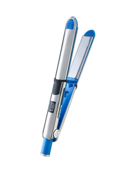 Blue Trendsi fast heating hair straightener with European plug, sleek design for quick styling and smooth, straight hair.