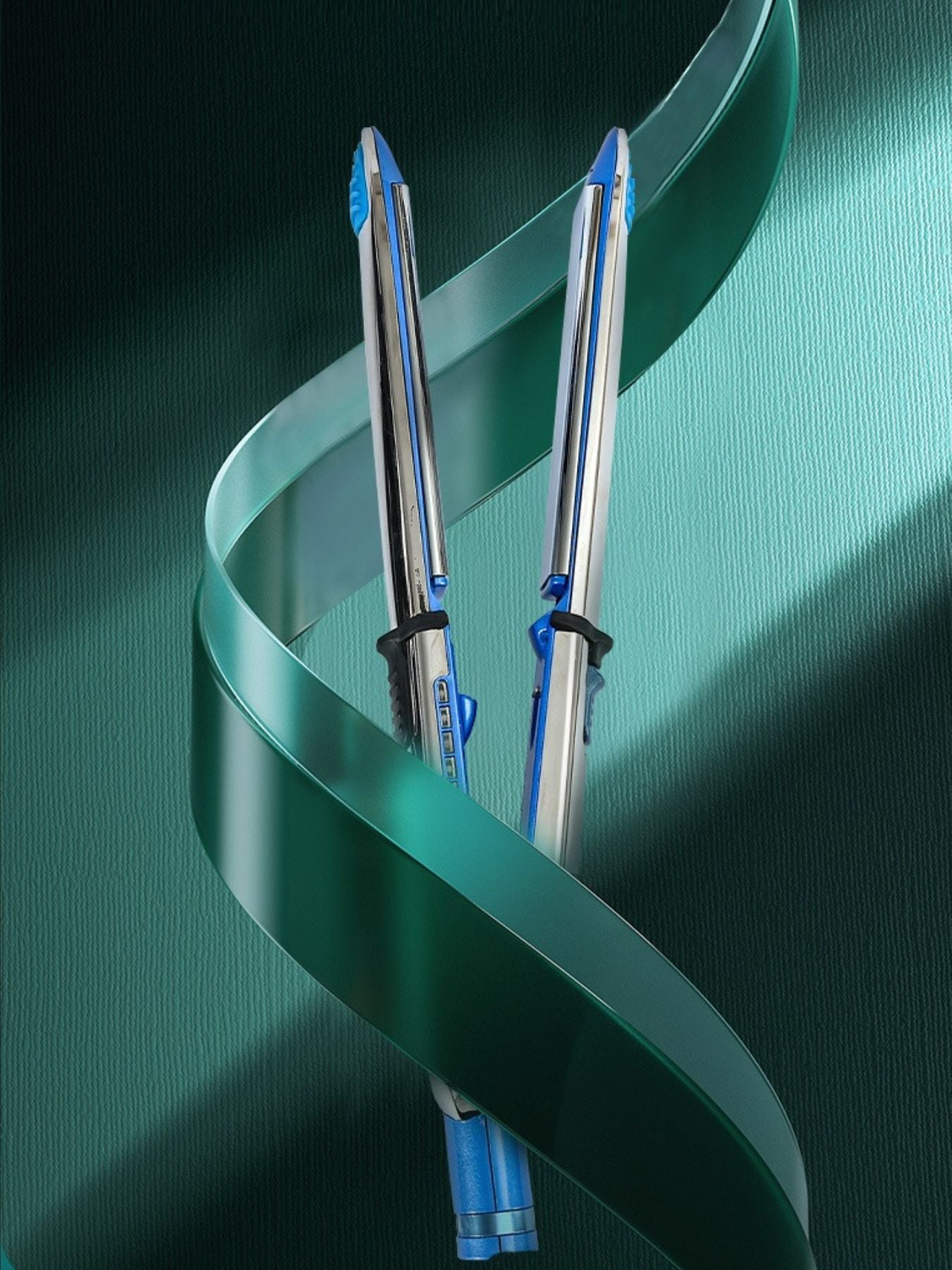 Blue Trendsi fast heating hair straightener with European plug, sleek design, and ceramic plates for smooth styling.