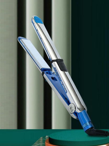 Blue Trendsi fast heating hair straightener with European plug, sleek design for quick styling and smooth, straight hair.