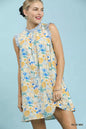 Blue floral print babydoll dress by Umgee featuring a relaxed fit and feminine design, perfect for casual and summer wear.