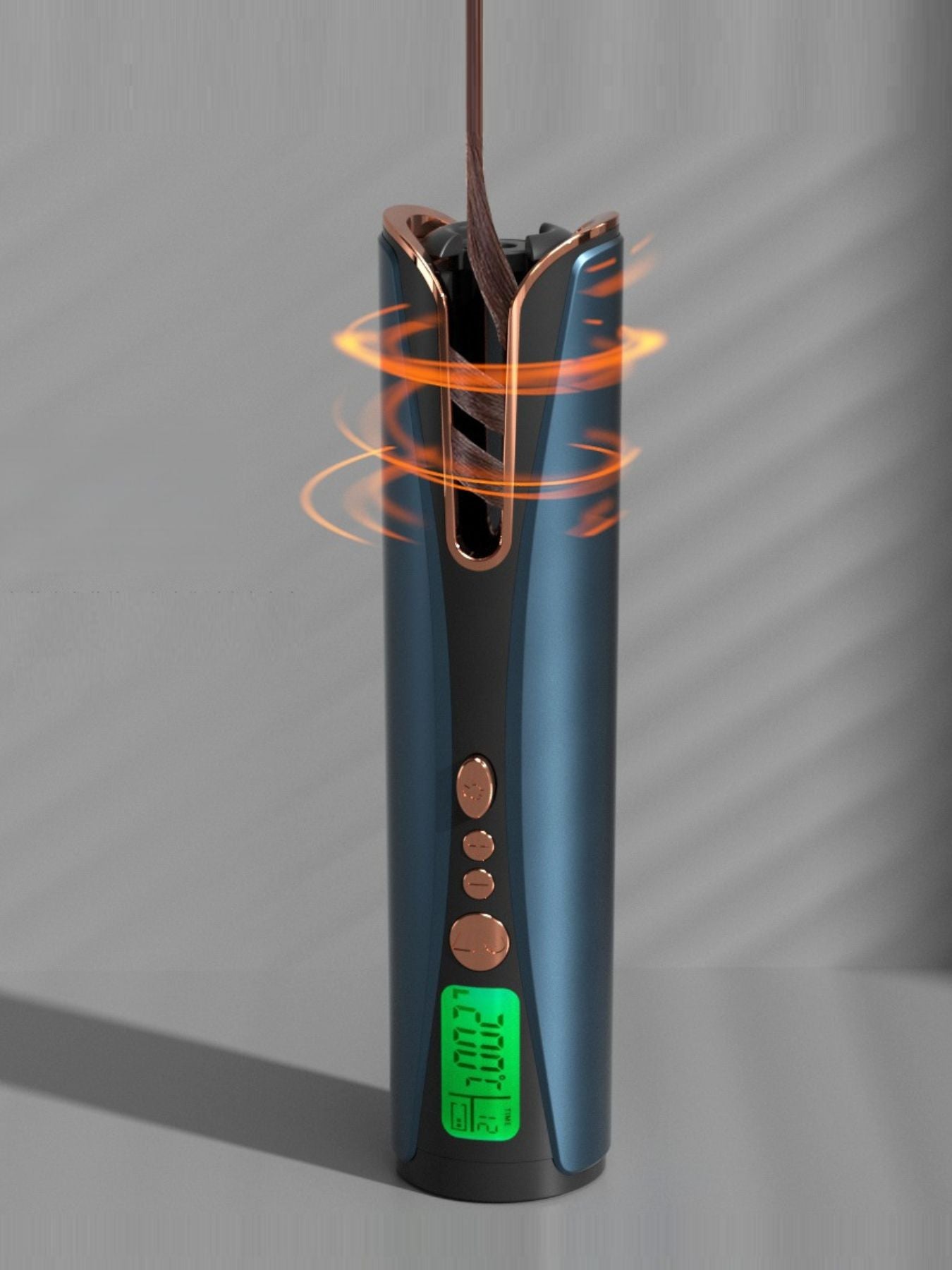 Blue Trendsi automatic hair curling iron with a sleek design for easy, effortless curling at home.