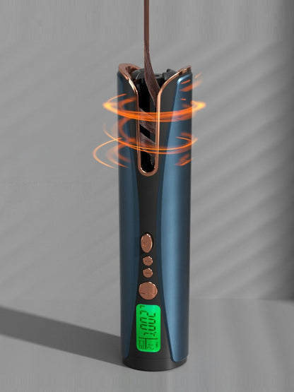 Blue Trendsi automatic hair curling iron with a sleek design for easy, effortless curling at home.